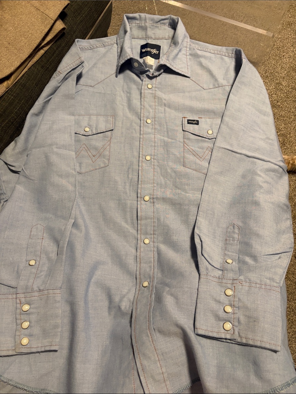 Wrangler Light Blue Western Snap-Front Shirt